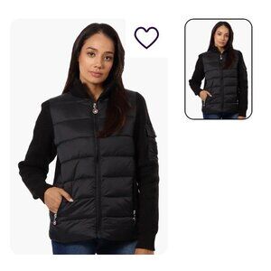 Canada Weather Gear Sweater Knit PufferPolyfill Lightweight Jacket Black Size XL